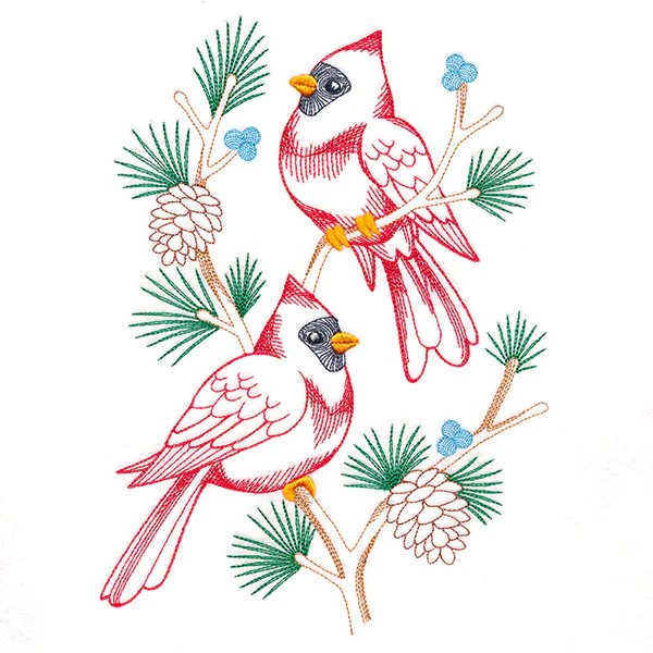 Charming Cardinals in Branches (Vintage) - Image 4