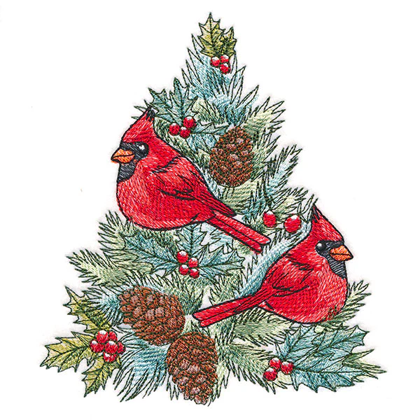Cheerful Cardinals in Tree - Image 3
