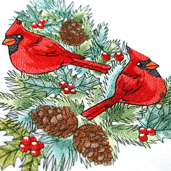 Cheerful Cardinals in Tree - Image 4