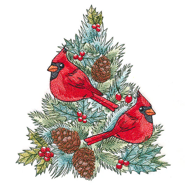 Cheerful Cardinals in Tree - Image 7