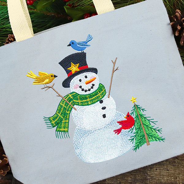 Cheerful Country Snowman with Tree - Image 8