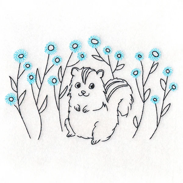 Cheery Chipmunk and Wildflowers - Image 2