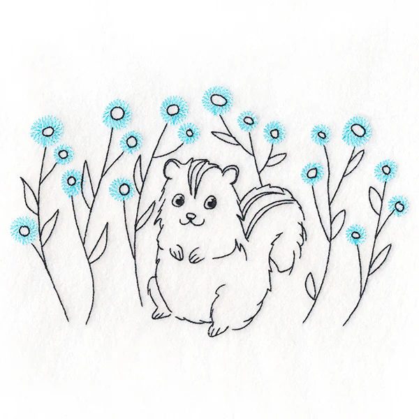 Cheery Chipmunk and Wildflowers - Image 5