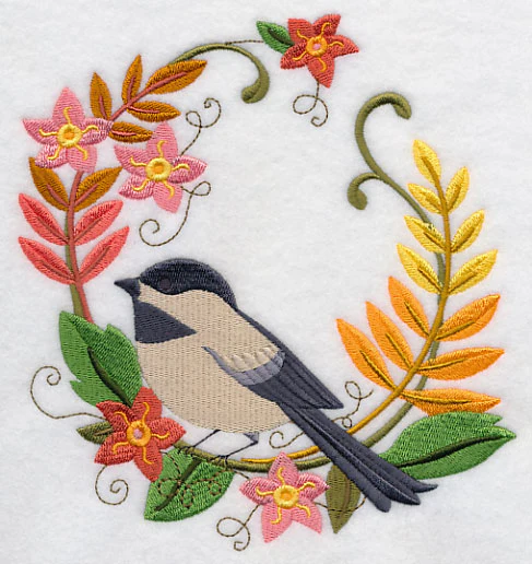 Chickadee in Autumn Wreath - Image 2