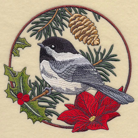 Chickadee in Christmas Blooms - Image 3