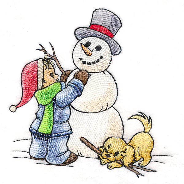 Childhood Charm - Building a Snowman - Image 3