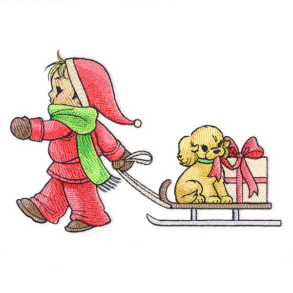 Childhood Charm - Pulling a Sled - Image 2
