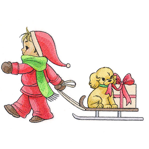 Childhood Charm - Pulling a Sled - Image 4