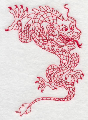 Chinese Dragon 2 (Redwork) - Image 3