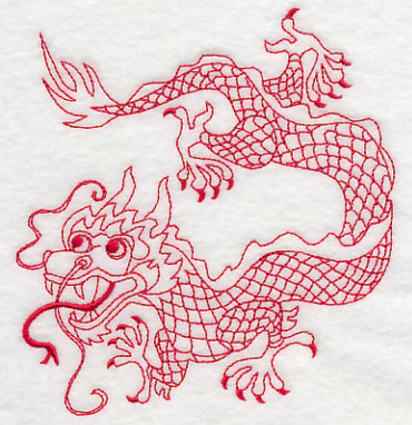 Chinese Dragon 3 (Redwork) - Image 3