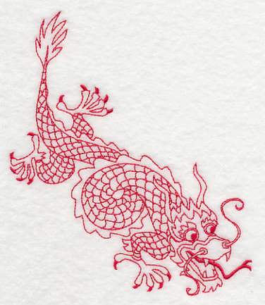 Chinese Dragon 5 (Redwork) - Image 3