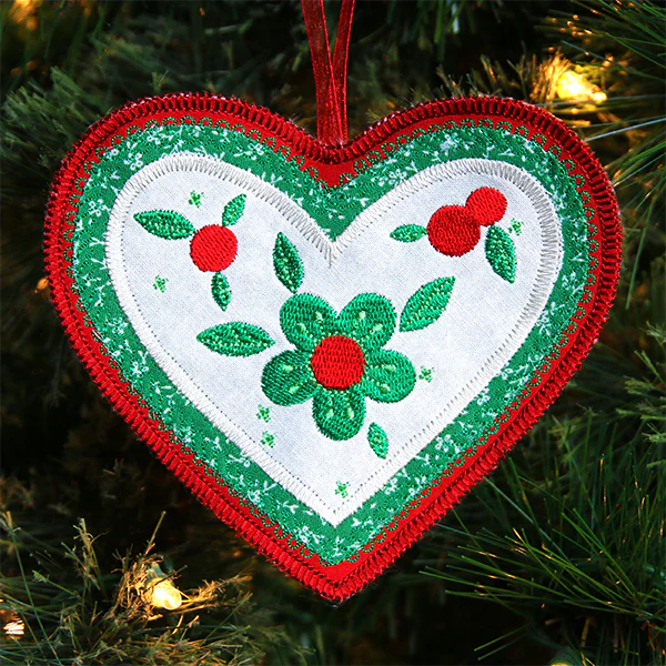 Christmas Charm Heart Ornament (In-the-Hoop) - Image 5