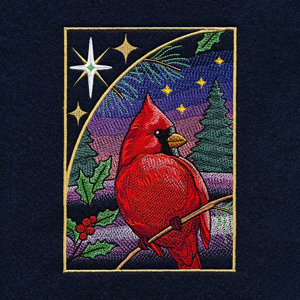 Christmas Night Cardinals Panel Scene - Image 13