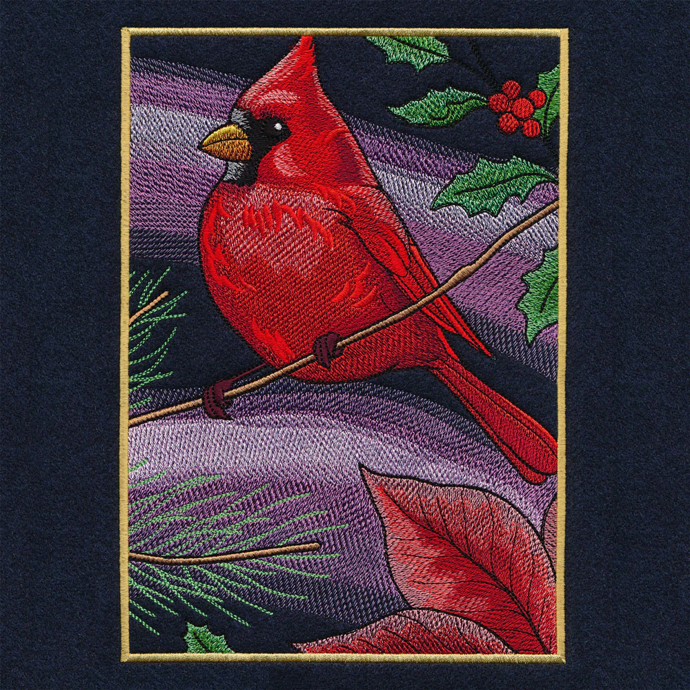 Christmas Night Cardinals Panel Scene - Image 6