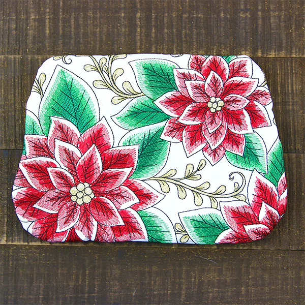 Christmas Poinsettia Zipper Pouch (In-the-Hoop) - Image 2