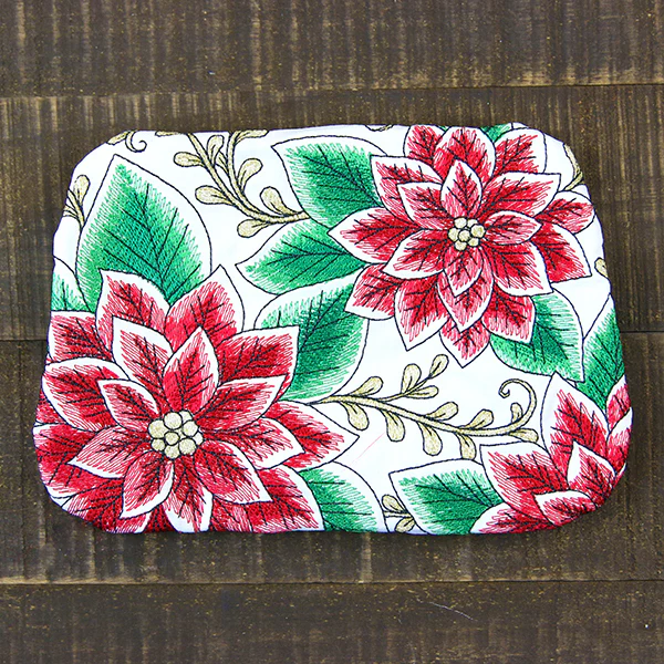 Christmas Poinsettia Zipper Pouch (In-the-Hoop) - Image 4
