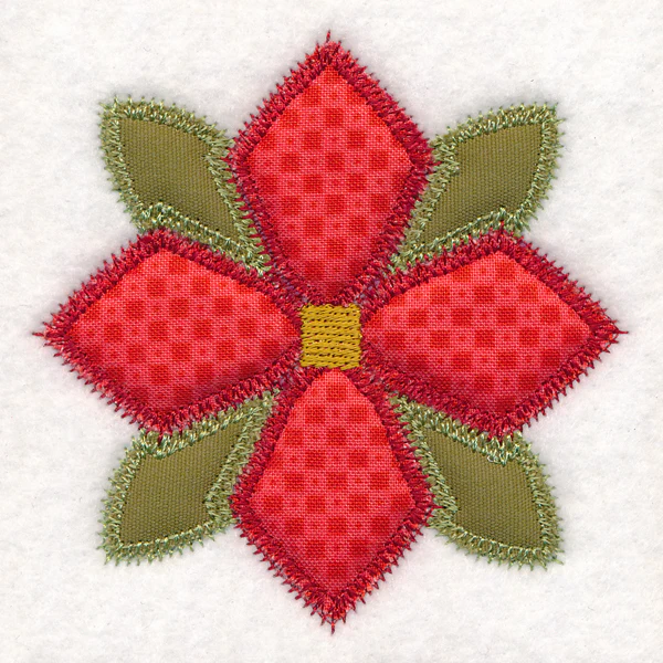 Christmas Quilt Block - Poinsettia (In-the-Hoop) - Image 5