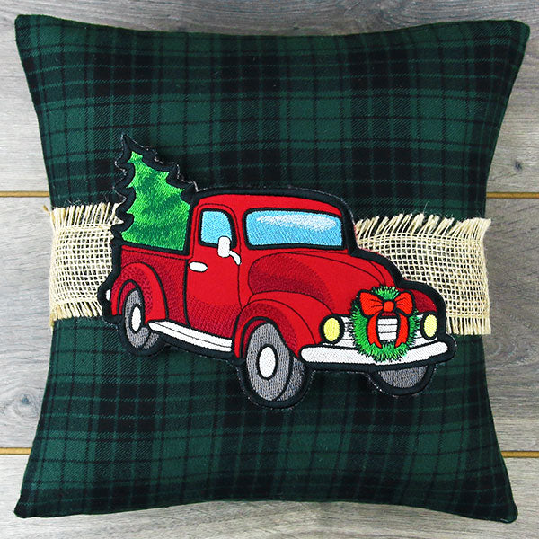 Christmas Retro Truck Pillow Wrap (In-the-Hoop) - Image 3
