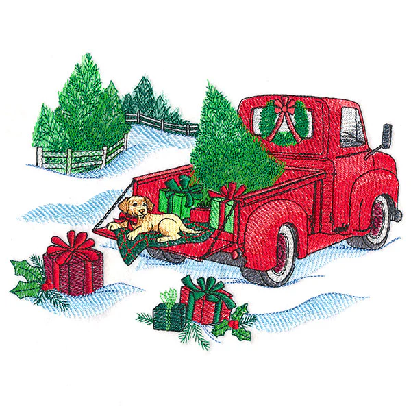 Christmas Retro Truck with Pup - Image 4