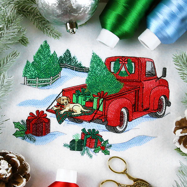 Christmas Retro Truck with Pup - Image 6