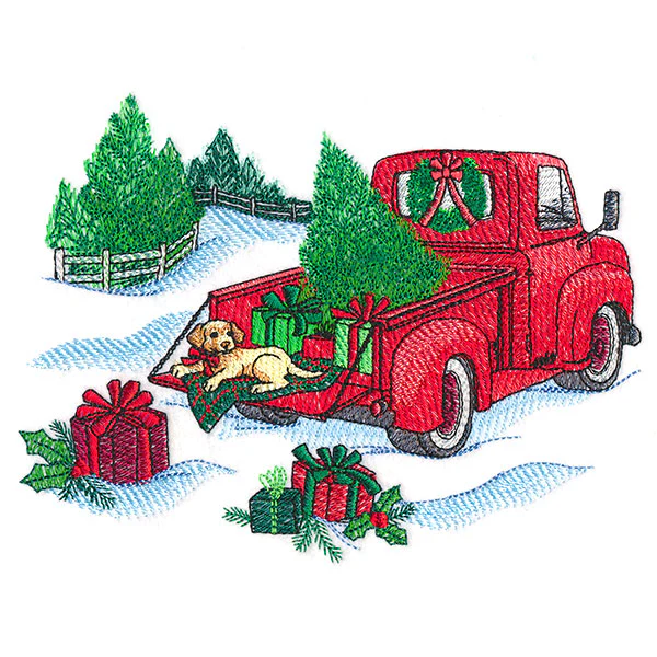 Christmas Retro Truck with Pup - Image 7