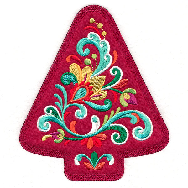 Christmas Rosemaling Tree (Heirloom Applique) - Image 5