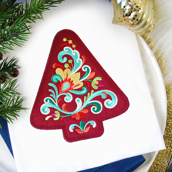 Christmas Rosemaling Tree (Heirloom Applique) - Image 6