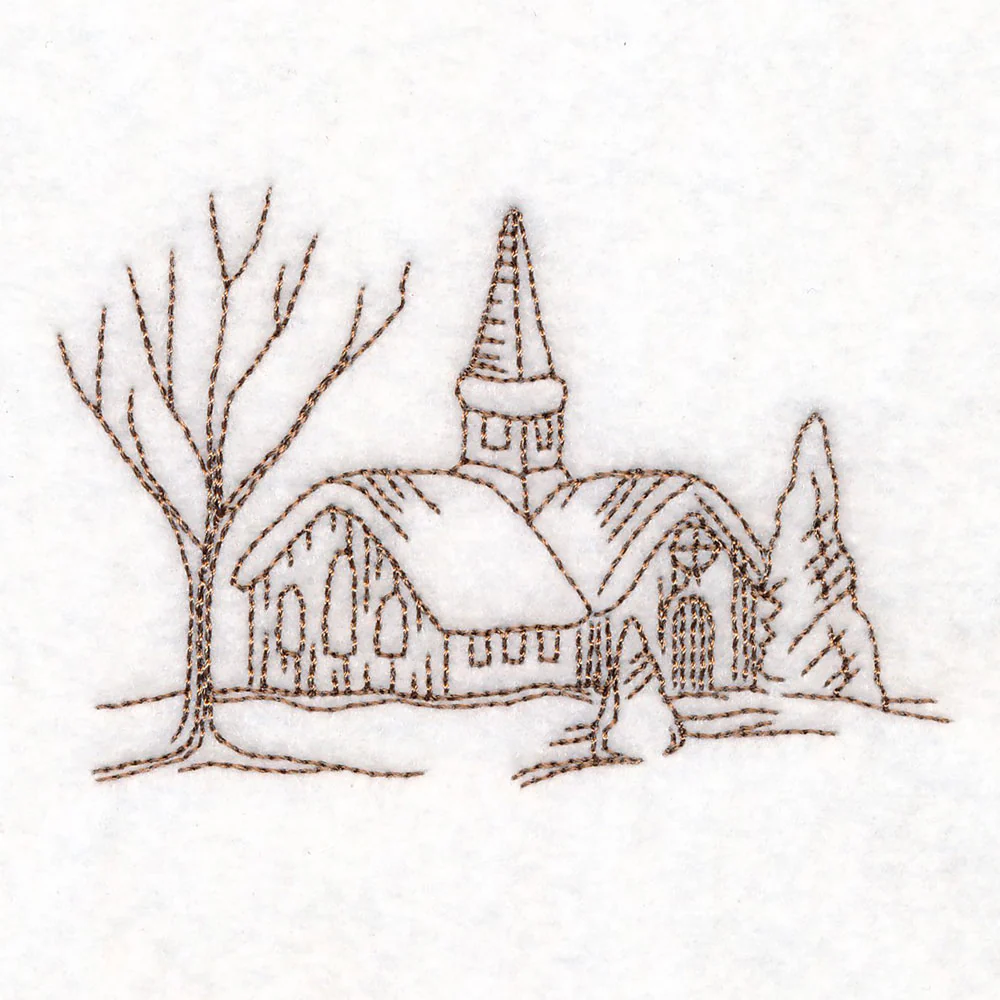 Classic Christmas Scene - Church - Image 3
