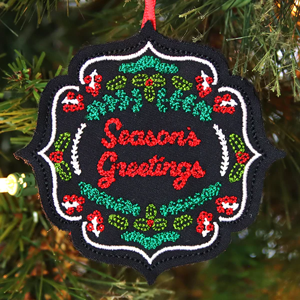 Classic Season's Greetings Ornament (In-the-Hoop) - Image 2
