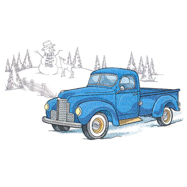 Classic Winter Retro Truck - Image 2