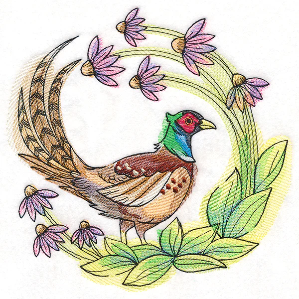 Coneflower Blooms Pheasant - Image 15