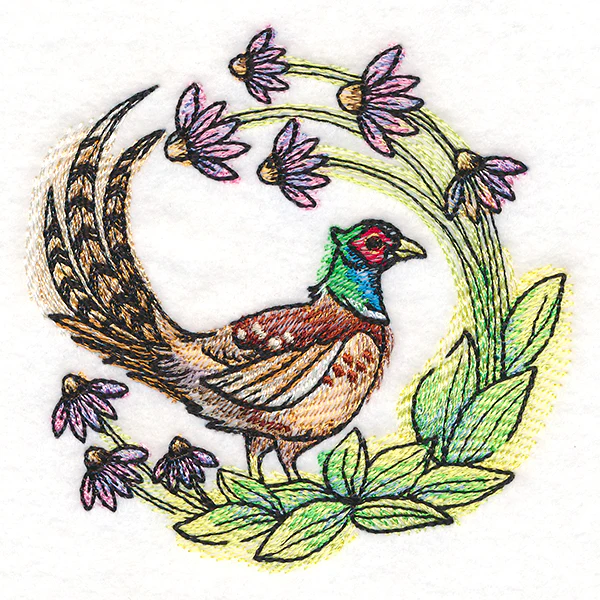 Coneflower Blooms Pheasant - Image 3