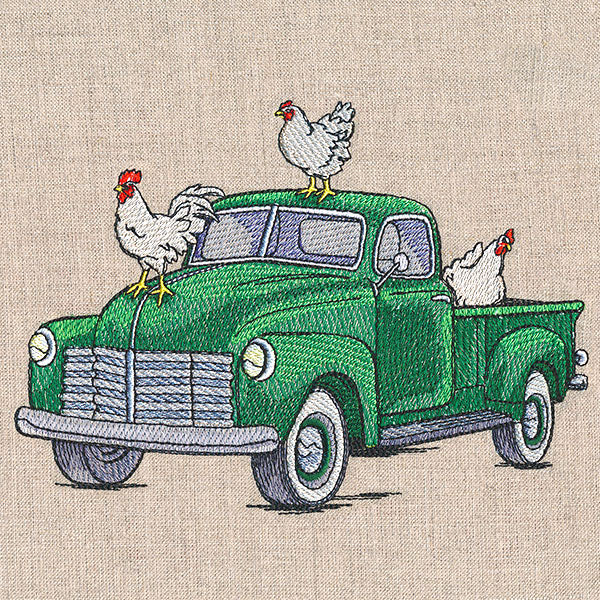 Country Chickens Retro Truck - Image 5