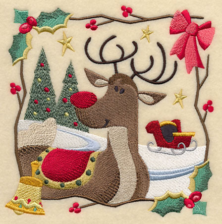 Country Christmas Square - Rudolph - Image 3