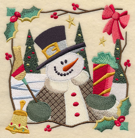 Country Christmas Square - Snowman - Image 3