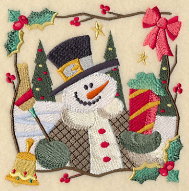 Country Christmas Square - Snowman - Image 4