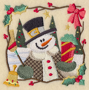 Country Christmas Square - Snowman - Image 5