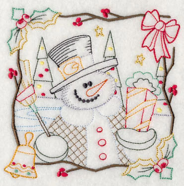 Country Christmas Square - Snowman (Vintage) - Image 4