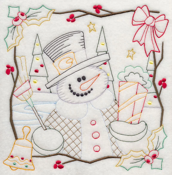 Country Christmas Square - Snowman (Vintage) - Image 6