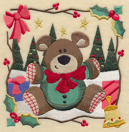Country Christmas Square - Teddy Bear - Image 3