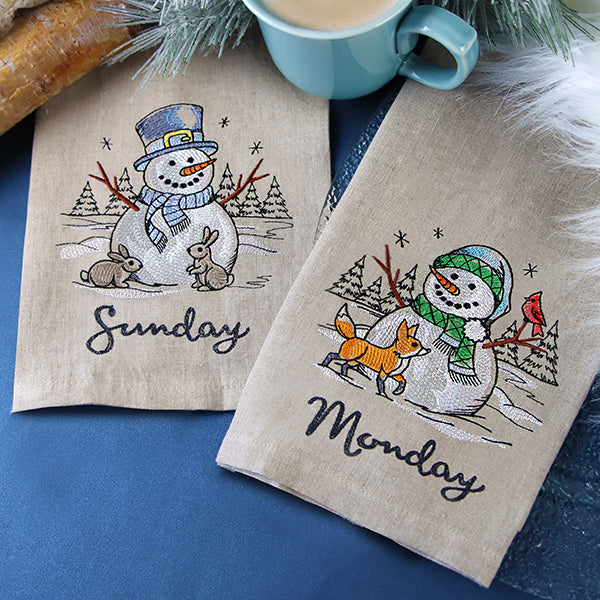 Country Snowman and Fox on Monday - Image 4