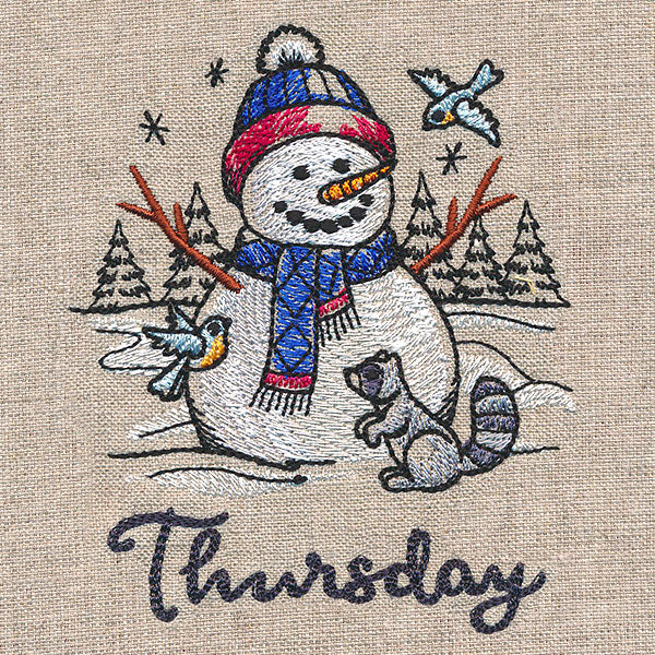 Country Snowman and Raccoon on Thursday - Image 2