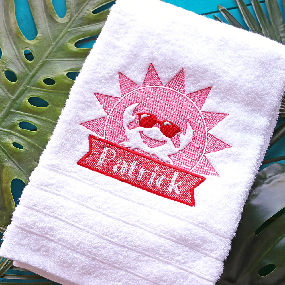 Crab Beach Towel Name Tag (Embossed) - Image 6