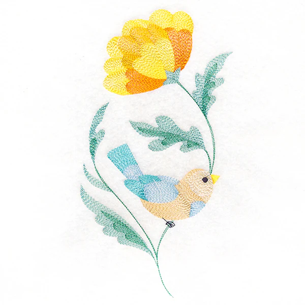 Cute Bird Perched on Petals - Image 2
