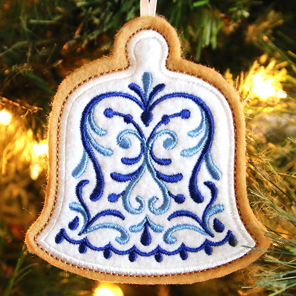 Delft Blue Christmas Cookie - Bell (In-the-Hoop) - Image 2