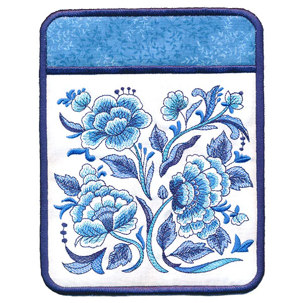 Delft Blue Flourishing Pot Holder (In-the-Hoop) - Image 6