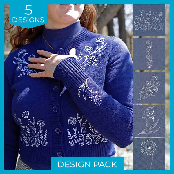 Delicate Blooms (Whitework) Design Pack - Image 26