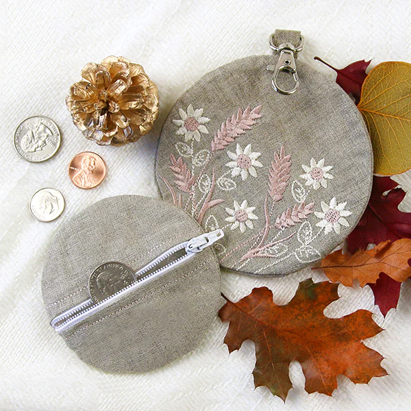Delicate Wildflower Lined Coin Purse (In-the-Hoop) - Image 8