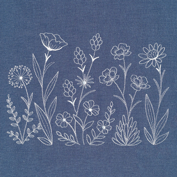 Delicate Wildflower Meadow Border (Whitework) - Image 16