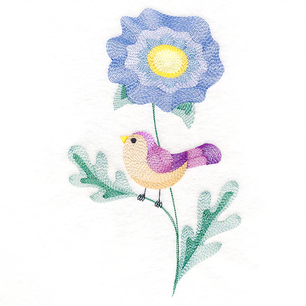 Delightful Bird Perched on Petals - Image 2